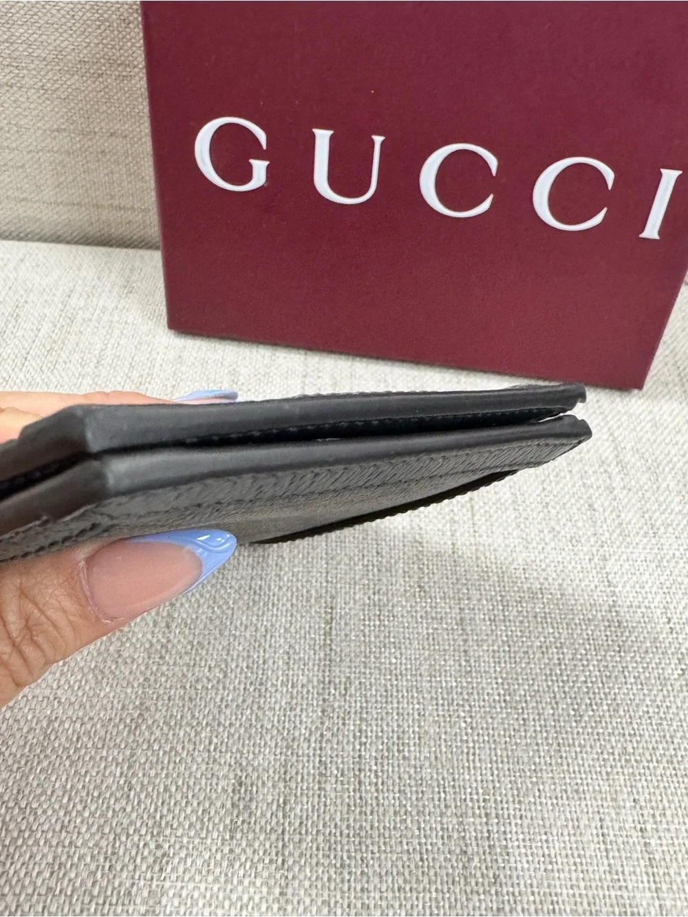 Gucci Gray GG Monogram Bifold Wallet with Silver Double G